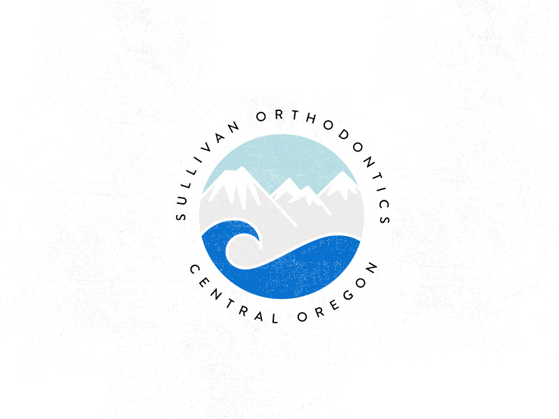 SULLIVAN ORTHODONTICS illustration logo icon mountains waves surf branding