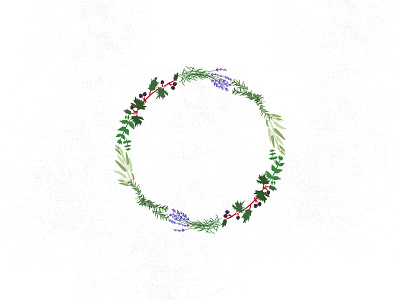 HERB BORDER berries branding circle flowers herbs icon logo mark stamp