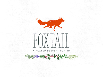 FOXTAIL DESSERT POP UP berries branding fox herbs icon illustration logo mark