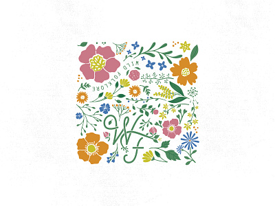 WILD FOLKLORE flower magic flowers hand lettering illustration logo wild folklore wildflowers