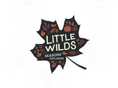 LITTLE WILDS : AUTUMN autumn berries explorers fall illustration kids leaves little wilds logo nature pine cones