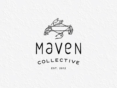 MAVEN COLLECTIVE black branding collective lettering logo maven vintage white