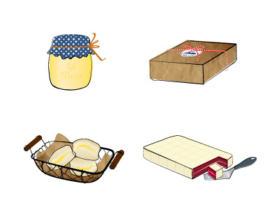 MAIZE ICONS bakery biscuits cake catering icons illustration maize preserves