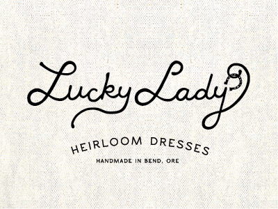 LUCKY LADY branding hand lettering horseshoe lady lettering logo lucky vintage