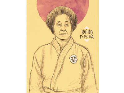 Keiko Fukuda drawing illustration japanese american judo judoka keiko fukuda martial arts