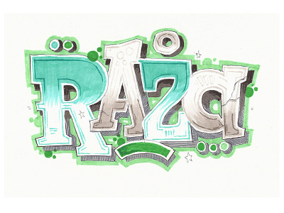 Raza Hand lettering hand lettering ink inktober marker illustration raza typography