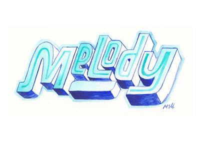 Melody Dribble art of robert liu trujillo hand lettering ink letters type typography watercolor