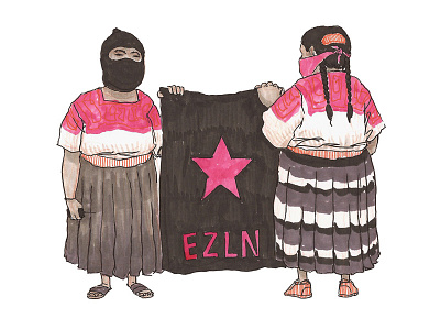 Ezln Dribble art of robert liu trujillo character design ezln illustration inktober mexico zapata zapatistas