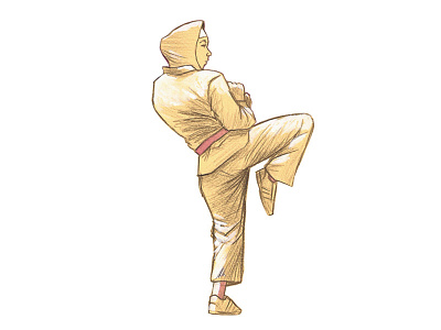 Sarafekri Dribble fighter illustration martial arts sara khoshjamal fekri