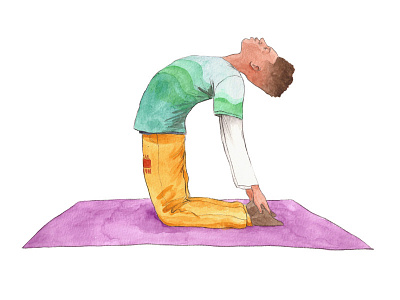 Camelyoga Dribble art childrens books illustration kid yoga poc yoga ustrasana watercolor yoga yoga inspiration