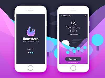 Flamsfere - Concept Antivirus Mobile Ui