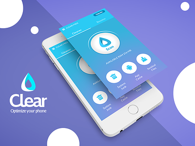 Clear - Concept Cleaner Mobile Ui app mobile cleaner cleaner mobile logo design loriel design mobile design mobile ui ui cleaner