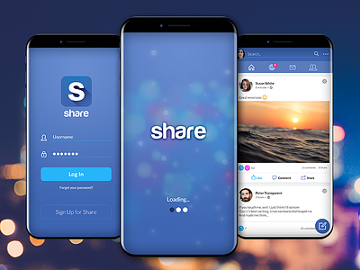 Share - Concept Social Network Mobile Ui logo design loriel design mobile design social network social network concept social network mobile social network ui
