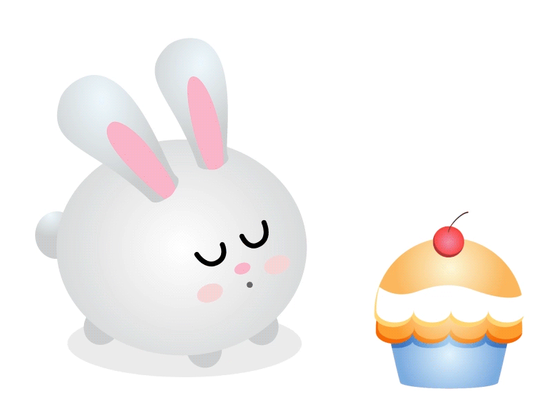 Sugar Sleeping - Furball character animation cute animals furball illustrations loriel design motion graphics rabbit