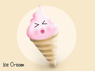 Ice Cream Kawaii digital painting ice cream illustrations illustrator kawaii photoshop