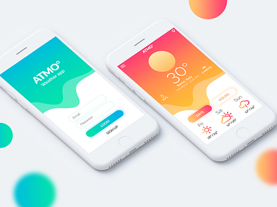 Atmo - Concept Weather App Mobile Ui logo design loriel design mobile design uiux design weather app concept weather app mobile ui