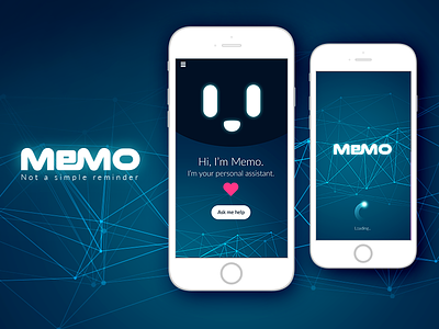 Memo - AI Reminder App Mobile Ui ai reminder app ai reminder mobile ui logo design loriel design memo uiux design