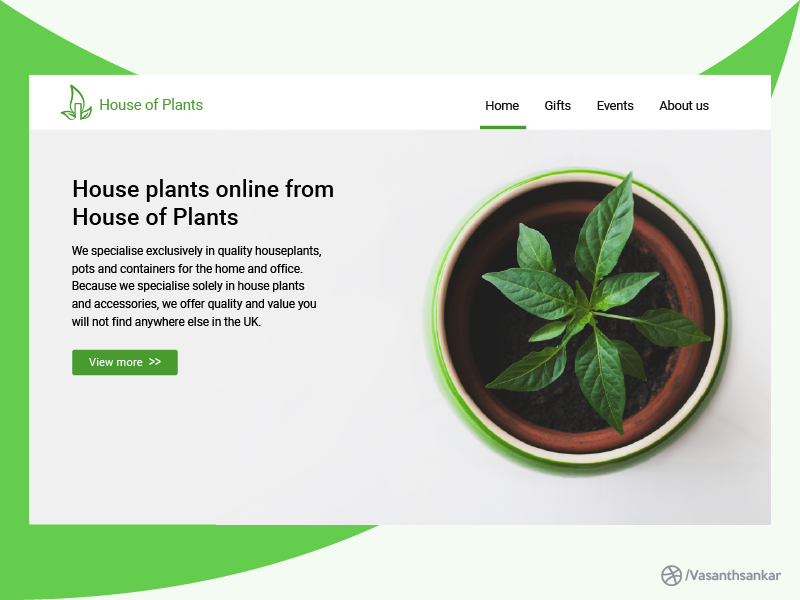 House of Plants Landing page by Vasanth Sankar on Dribbble