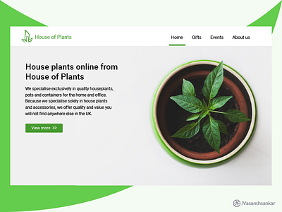 House of Plants - Landing page events gifts homepage house houseplants interaction landing page plants ui ux website