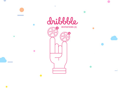 2 Dribbble Invites designer dribbble hand invitation invite invites players rock