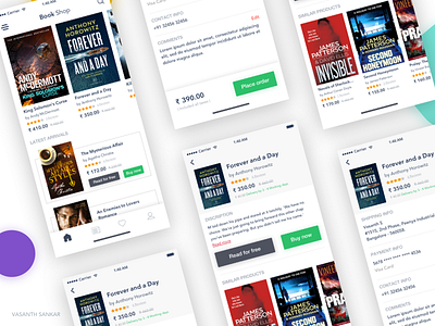 Book Shop- iPhone X book collections commerce e favorite free iphone online shop ui ux x