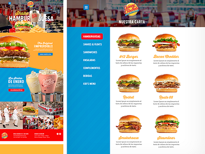 Johnny Rockets - Website interface ui web website