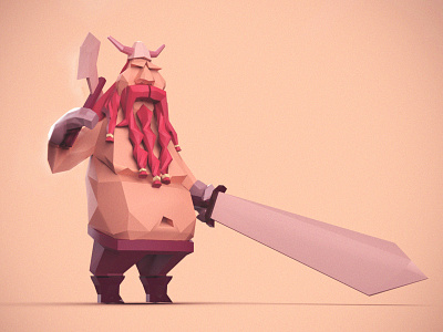 VIKING MODEL 3d 3d modeling 3dcharacter keyshot lighting lowpoly maya shading