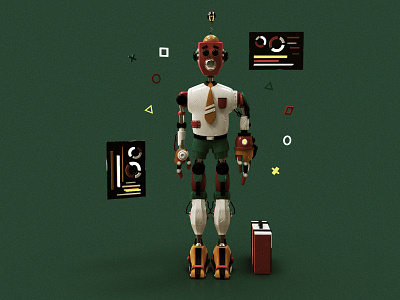 Character design (robot model) 3d 3d modeling 3dcharacter 3drobot characterillustration cinema4d keyshot lighting maya robot shading