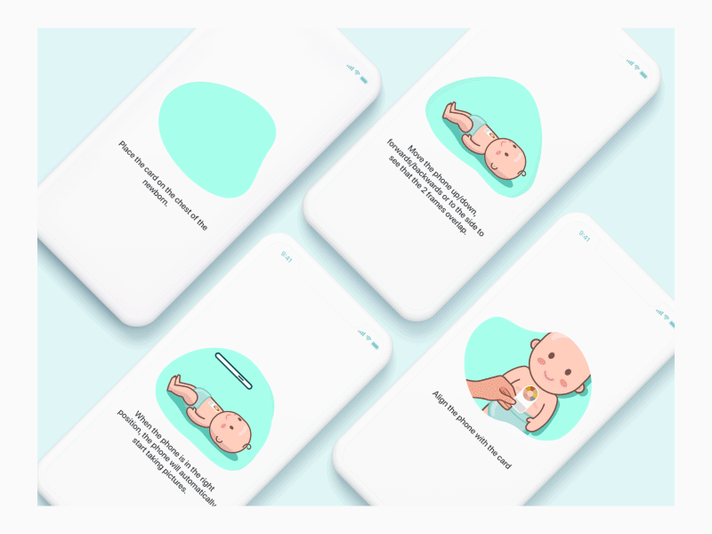 Instructions for the medical application animation baby flat gif instructions medical app ui user experience ux