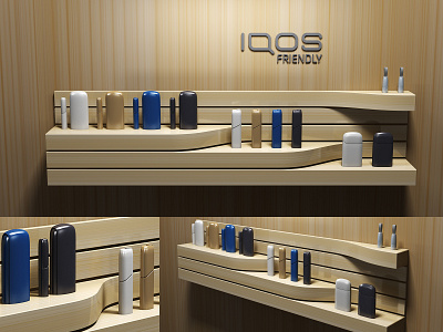 IQOS Wall Display cigarette design pos shalftalker smokingkills walldisplay