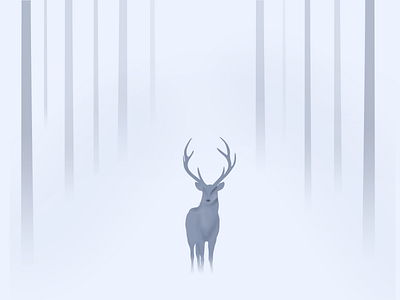 The deer in the mist