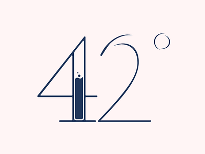 42° logo 2 4 number temperature，logo