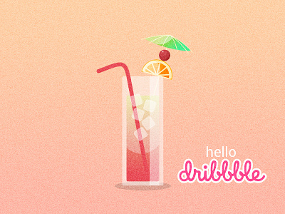 dribbble cocktail hellodribbble illustration summer vector