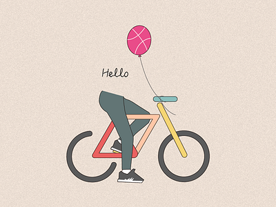 Hello dribbble balloon bike dribbble hello people