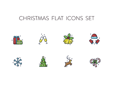 Christmas Set christmas flat icons new set year