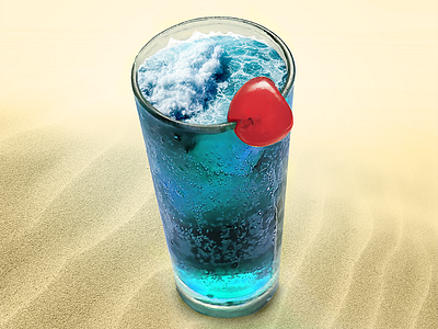 Glass of thought art blue collage photoshop sand sea