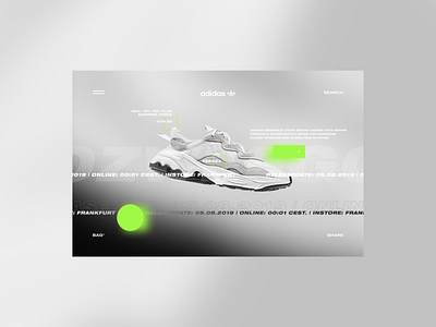 adidas ozweego 3 ui concept adidas fashion figma green interaction interface mobile ozweego sneakers ui uiux ux webdesign