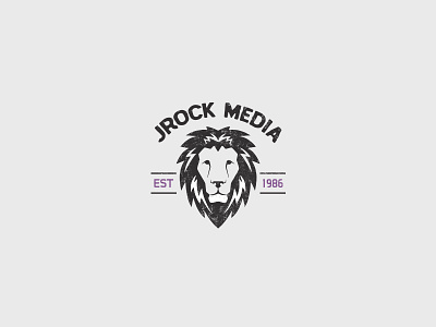 JRock Media logo branding concept design flat graphic grunge lion logo modern web
