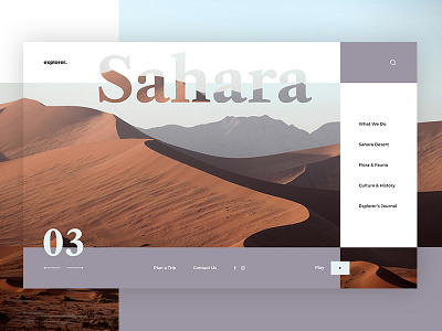 Explorer Travel Website - Sahara Concept