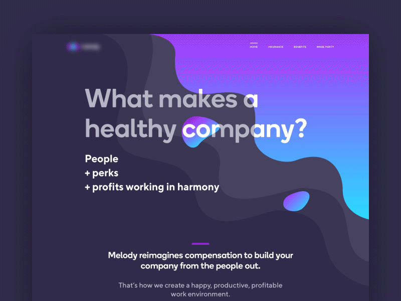 Insurance company homepage concept