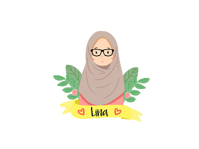 Lina Portrait avatar caricature cartoon hijab illustration portrait