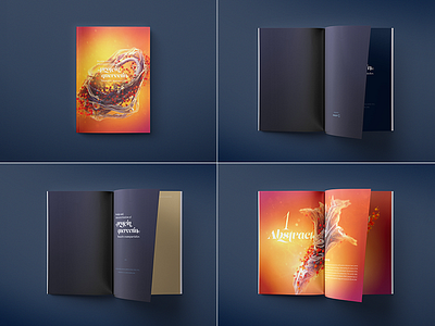 Scientific Report Study – Protein Quercetin brochure cover image editorial fractal illustration molecules orange print render report science xenodream