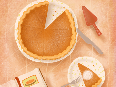 Pumpkin Pie artwork digital illustration drawing illustration inktober pie procreate procreate app pumpkin