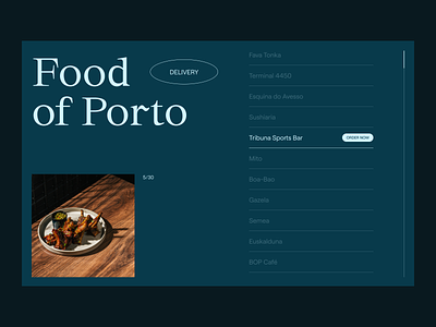 Food (Delivery) of Porto clean color concept delivery service food grid layout minimal typography ui ux web website whitespace