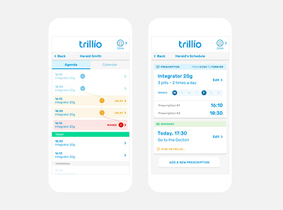 Trillio Prescription Tracking App medical medical app prescription timeline tracking ui ux