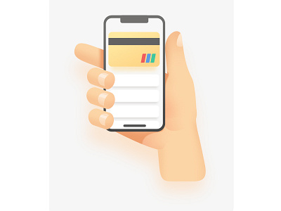 iponex and payment app credit card design flat hand illustration iphone payment ui