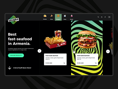 Utopia Kitchen food food and drink food app food delivery app online food delivery responsive seafood restaurant ui uiux ux web design website