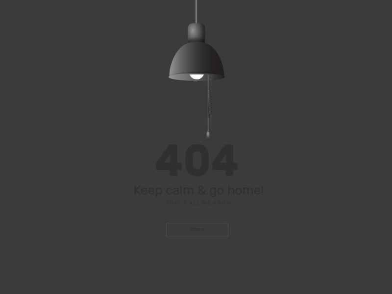 Animated 404 page 404 animated fun project idea lamp minimal ui web design