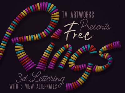 Free Colorful Rings 3D Lettering