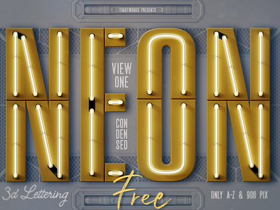 FREE Condensed Neon 3D Lettering 3d 3d lettering font free free font free graphics freebie future futuristic header lettering light neon neon font png typography
